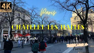 Paris by foot | Châtelet–Les Halles Walking Tour 4k 60 fps