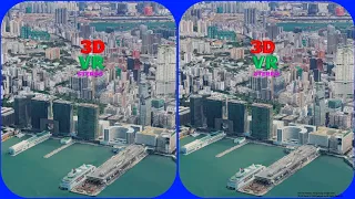 3D video, Hong Kong 3D, Victoria Harbour 3D, VR Stereogram Magic eye, 3D SBS, Google Earth