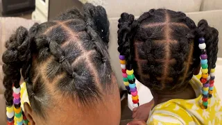 Cute and Simple Toddler Hairstyle with NO BRAIDS | Toddler Girl Hairstyles | Little Black Girls