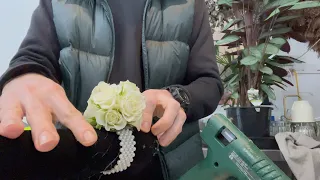 How to make a corsage on bracelet with real flowers