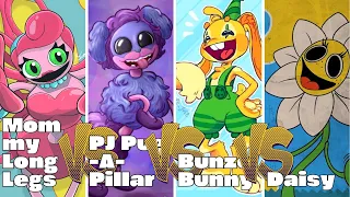 Mommy Long Legs Vs PJ Pug-A-Pillar Vs Bunzo Bunny Vs Daisy | Smash Colors 3D - Tiles Hop: EDM Rush!
