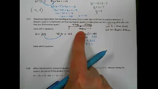 CPM Integrated I Lesson 6.2.2 Solving Systems of Equations Using Substitution