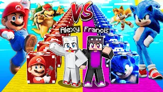 BATALLA DE LUCKY BLOCKS DE MARIO BROS vs SONIC 😂❓ ¿QUIEN ES MEJOR? 🍄 CARRERA DE LUCKY BLOCKS Alexy