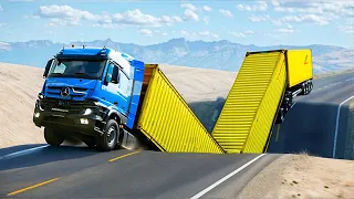 Cars vs Impossible - Unfinished Road, Giant Dips, Inverted Speed Bumps 🔥 BeamNG Drive - Long Video