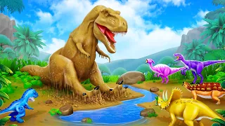 Super Sand Trex Dinosaur vs Crazy Dinos | Funny Dinosaurs Fights Comedy | Jurassic Park Adventures