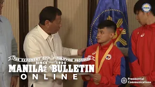 Pres. Duterte gives cash rewards to Carlos Yulo, Filipino medalists