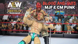 AEW Jazwares Unrivaled Ringside Collectibles Exclusive Blood & Guts 2 Pack MJF & CM Punk Review!