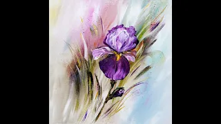 How to Paint an Iris / Acrylic Painting / Demo / Schwertlilie malen in Acryl / Acrylmalerei / V410