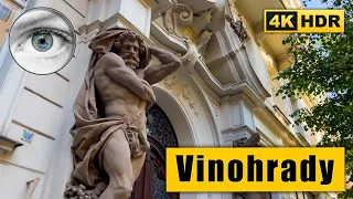 Prague Walking tour through streets of Vinohrady district 🇨🇿 Czech Republic HDR ASMR