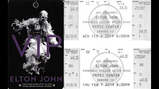 Elton John - February 7, 2019 at The Pepsi Center, Denver CO (includes some 02/06/2019 performances)