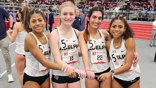 2/10/24 - W's DMR - 11:37.96 (school record!  NCAA provo!!) (3:32, 58, 2:20, 4:46)