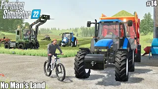 Mowing GRASS and making HAY│No Man's Land│FS 22│Timelapse 14