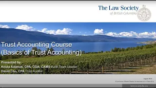 Trust Accounting Course: Trust Accounting Basics
