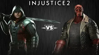 Injustice 2 - Робин против Хэллбоя - Intros & Clashes (rus)