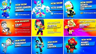 Chester & Gray & Mandy + All New Skins Unlock Animations - Brawl Stars