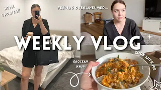 WEEKLY VLOG | feeling overwhelmed, house updates, grocery haul + cooking