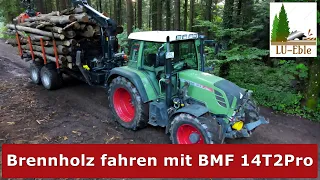 Brennholz fahren mit BMF 14T2Pro und Fendt 312 Vario
