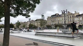 Skateboarding Park next to the Garonne River in Bordeaux, France.