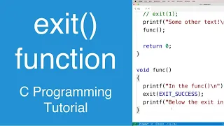 exit() function | C Programming Tutorial