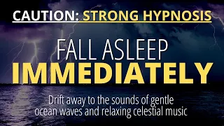 Sleep Hypnosis To Fall Asleep Fast (Strong) | Sound of Waves and Sleep Music | Black Screen