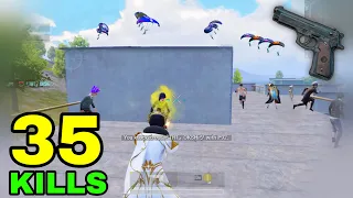 KILLED 10 ENEMIES with PISTOL ONLY!!🔥 | 35 KILLS vs SQUADS | PUBG MOBILE