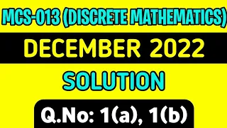 (Part-1) MCS-13 Dec 2022 Solution | Q.No 1(a), 1(b) | Mcs013 previous year solution |mcs13 important