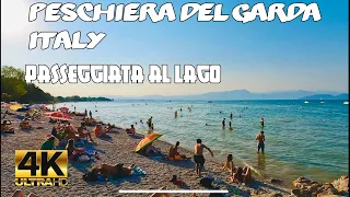 PESCHIERA DEL GARDA BEACH | LUNGOLAGO WALK TOUR 4K UHD