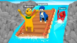 ¡NO TE CAIGAS en LA CASCADA DE AGUA para GANAR! 🌊😱 Human fall flat CON MIKECRACK Y RAPTOR