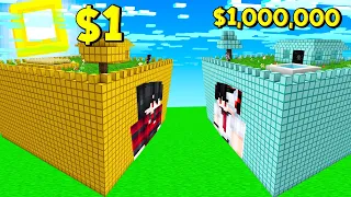 ถ้าเกิด!? ปราสาททองยักษ์ $1 เหรียญ VS ปราสาทเพชรยักษ์ $1,000,000 เหรียญ - Minecraft คนรวยคนจน