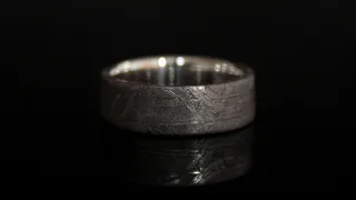 I Made An Iron Meteorite Ring With Sterling Silver Inside (Muonionalusta Meteorite)