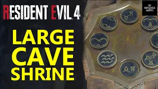 Resident Evil 4 Large Cave Shrine Puzzle Solution - Symbol Locations - Stone Dais Lake Puzzle