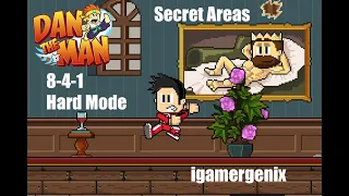 Dan the Man | Main Story Hard Mode | 8-4-1 | All 5 Secret Areas