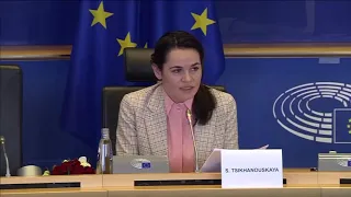 Выступление Светланы Тихановской перед комиссией Европарламента 21 сентября 2020 (на английском)