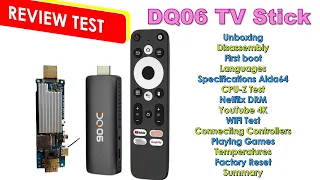 DQ06 TV Stick Android 12 Unboxing Review Test 4GBb 32Gb H618