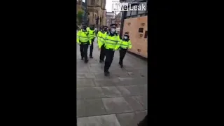 6 cops calling for backup vs 1 man at the March for Freedom in Liverpool