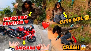 😍Super Bike Par Mile Cute Girl Kai Reaction ❤️|| Saksham Manhas ||❤️ ||Pushups|| 😍||@aalyanvlogs1299