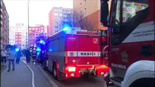 Požár bytu v Praze 14