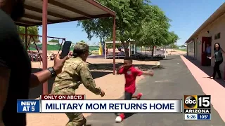 Military mom reunited with sons after deployment