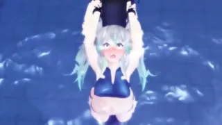 Anime Girl Tied And Drowning In Pool