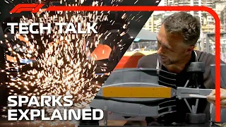 Why Do F1 Cars Spark? | F1 TV Tech Talk | Crypto.com
