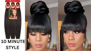 🔥 EASY 10 MINUTE HAIRSTYLE USING BRAIDING HAIR / Protective Style/ 4C Natural Hair /Tupo1