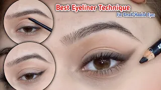 Why this technique on HOODED Eyes is better than Winged Eyeliner || Smudge Eyeliner For Hooded Eyes!