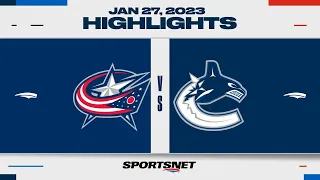 NHL Highlights | Blue Jackets vs. Canucks - January 27, 2023