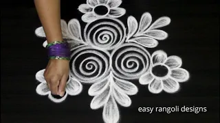 Ancient rangoli art  designs freehand || Cute kolam designs | muggulu for beginners