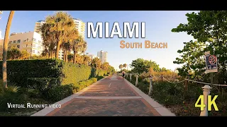 Miami South Beach Morning Run in 4K | Virtual Running Adventure