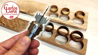 How to make WOODEN RINGS. The FASTEST and EASIEST way