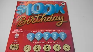 2024-05-06 Ontario Lottery OLG Instant Scratch Ticket #2440 $5 $100K Birthday #001  - ASMR