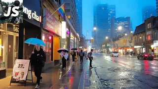 Downtown Twilight Rain on Yonge & Church | Toronto Walk (Nov '22)