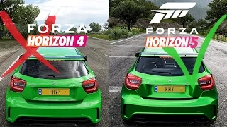 Forza Horizon 5 vs 4 Engine Sounds Comparison (Mercedes A45 AMG)