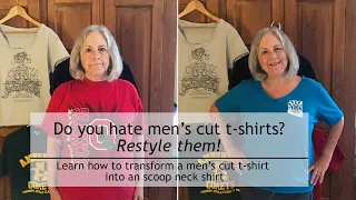 Here's How to Make a Scoop Neck Shirt from a Men's Cut Shirt